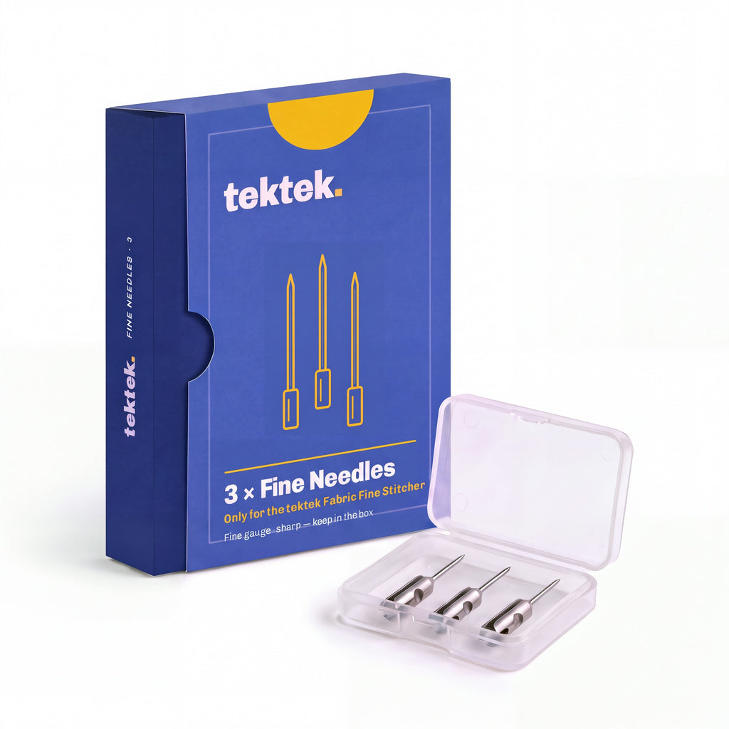 tektek Fine Needles 3 pcs – carton with open case of replacement needles