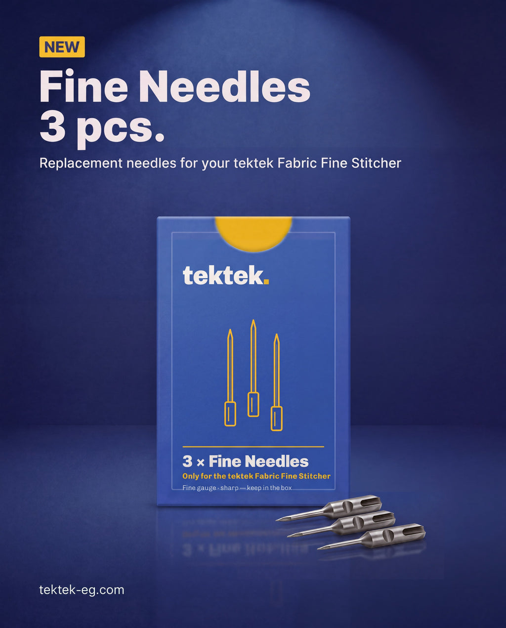 New tektek Fine Needles 3 pcs – replacement needles for the Fabric Fine Stitcher