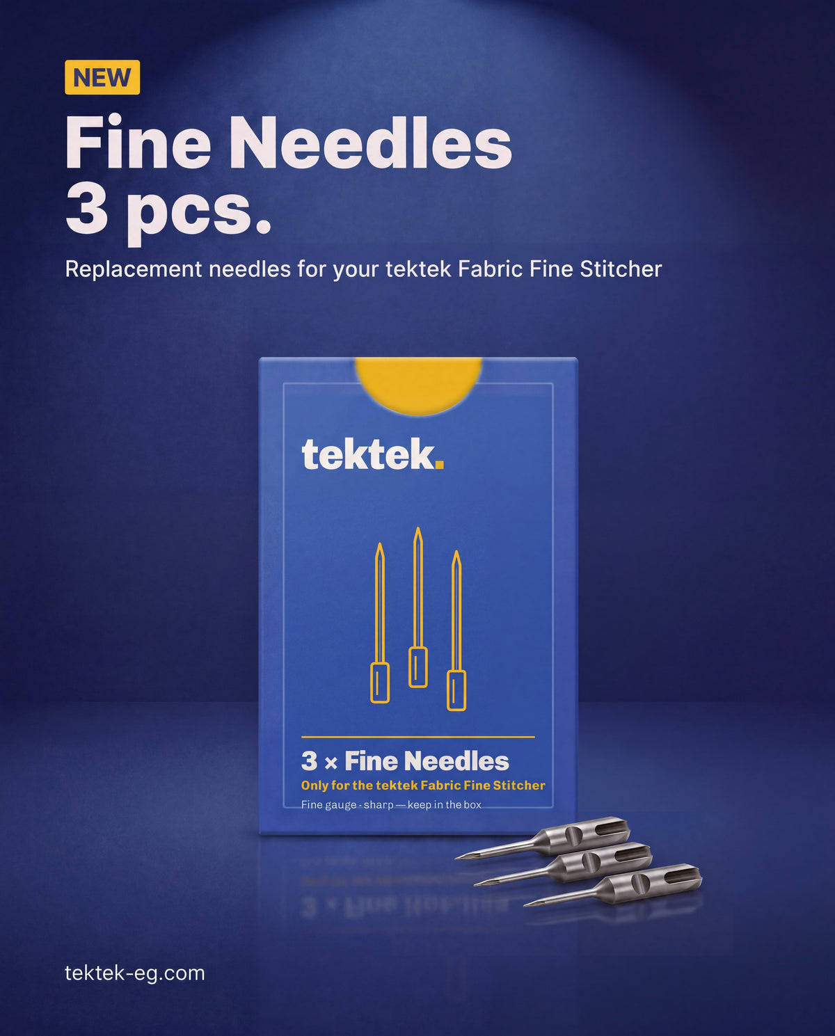New tektek Fine Needles 3 pcs – replacement needles for the Fabric Fine Stitcher